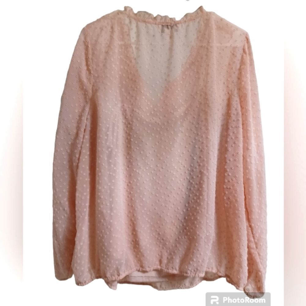 Liz Claiborne Pink Blouse with Built-in Tank Top Women's 1X - Picture 2 of 14